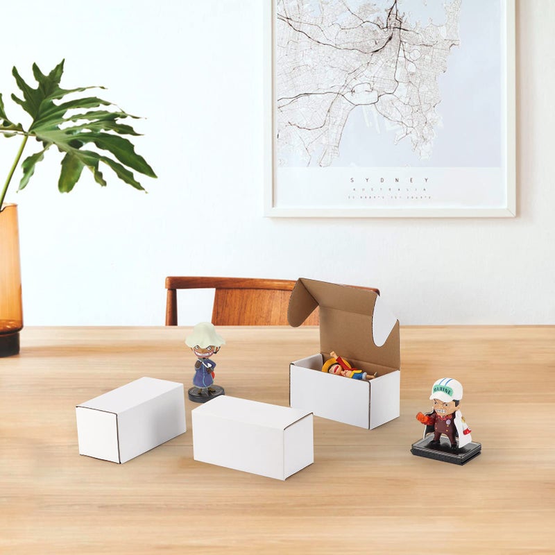 RLAVBL 50 Pack 4.6x2.2x2.2 Inches Small Shipping Boxes White Corrugated Cardboard Box for Small Business  Shipping  and Packing - Image 4